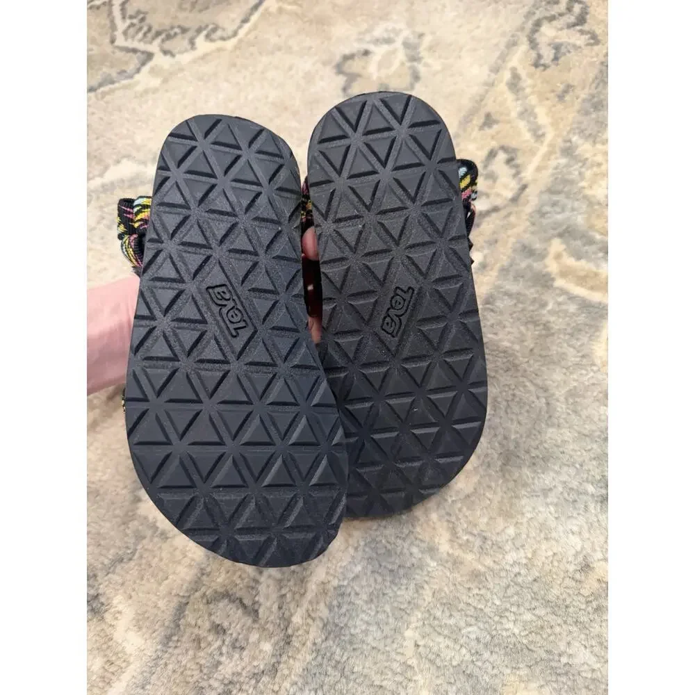 Teva Original Universal Sandal - Black Pink Yellow Blue Kids Sz 12 NEW
